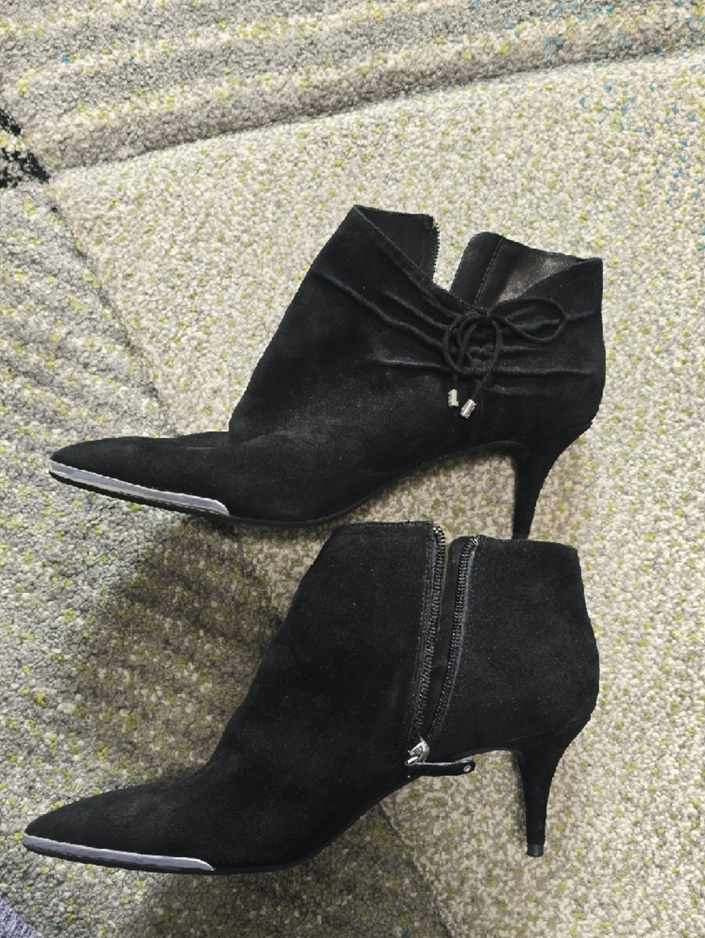 DKNY Black Suede Pointed-Toe Ankle Boots Size 9.5 - Picture 4 of 11